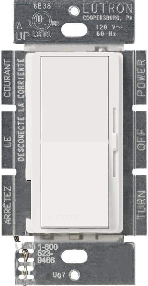 Lutron Diva Dimmer Switch for Electronic Low Voltage, 300-Watt/Single-Pole, Snow (DVSCELV-300P-SW)