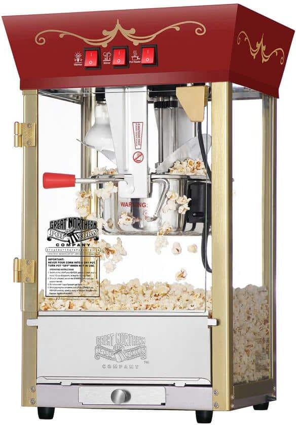 GREAT NORTHERN 8 oz. Popcorn Red Antique Style Popcorn Popper Machine