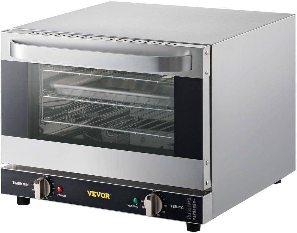 VEVOR 1440-Watt Commercial Convection Oven 19 qt. Quarter-Size Conventional Oven 3-Tier Toaster Electric Baking Oven, 120-Volt