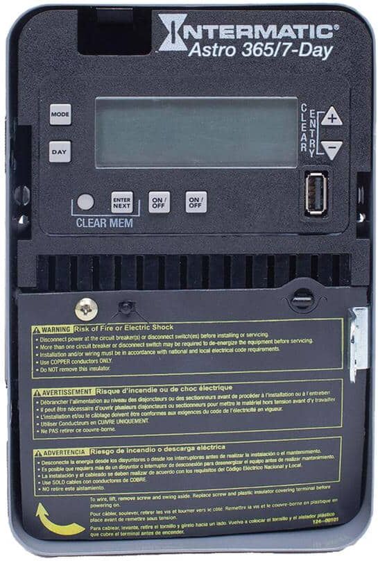 Intermatic Astronomic 7-Day/365 Day 120-277 VAC Indoor 2-Circuit Electronic Control, 2-SPST/DPST, Metal Enclosure