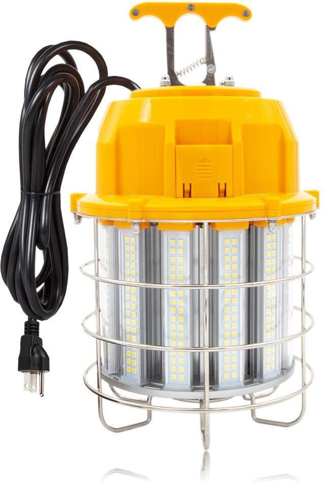 Maxxima 12,000 Lumens 100-Watt High Bay Temporary Job Site Hanging LED Linkable Work Light 360° Light and 10 ft. Power Cord