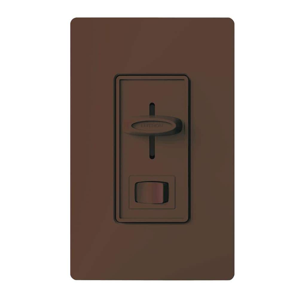 Lutron Skylark Dimmer Switch for Electronic Low-Voltage, 300-Watt Incandescent/Single-Pole or 3-Way, Brown (SELV-303P-BR)