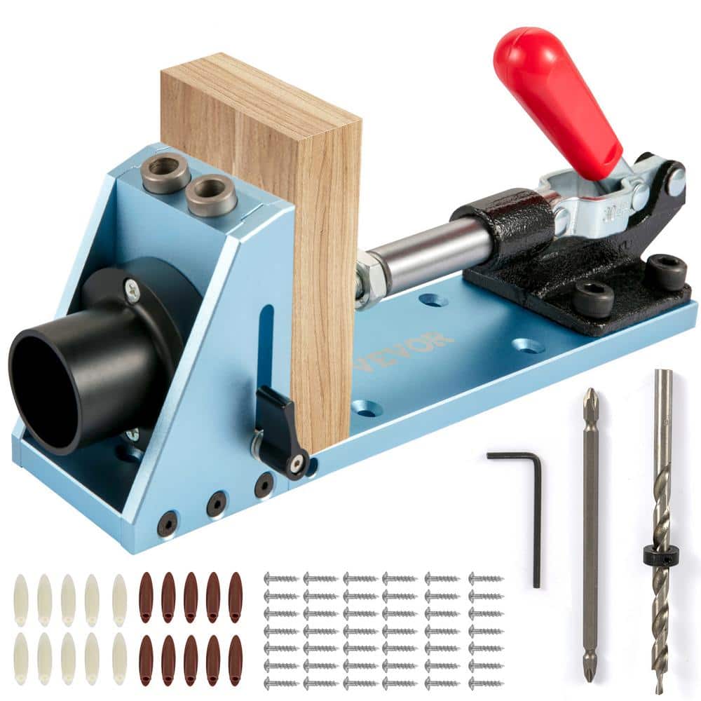 VEVOR Pocket Hole Jig Kit, M4 Adjustable and Easy to Use Joinery Woodworking System, Professional and Upgraded Aluminum