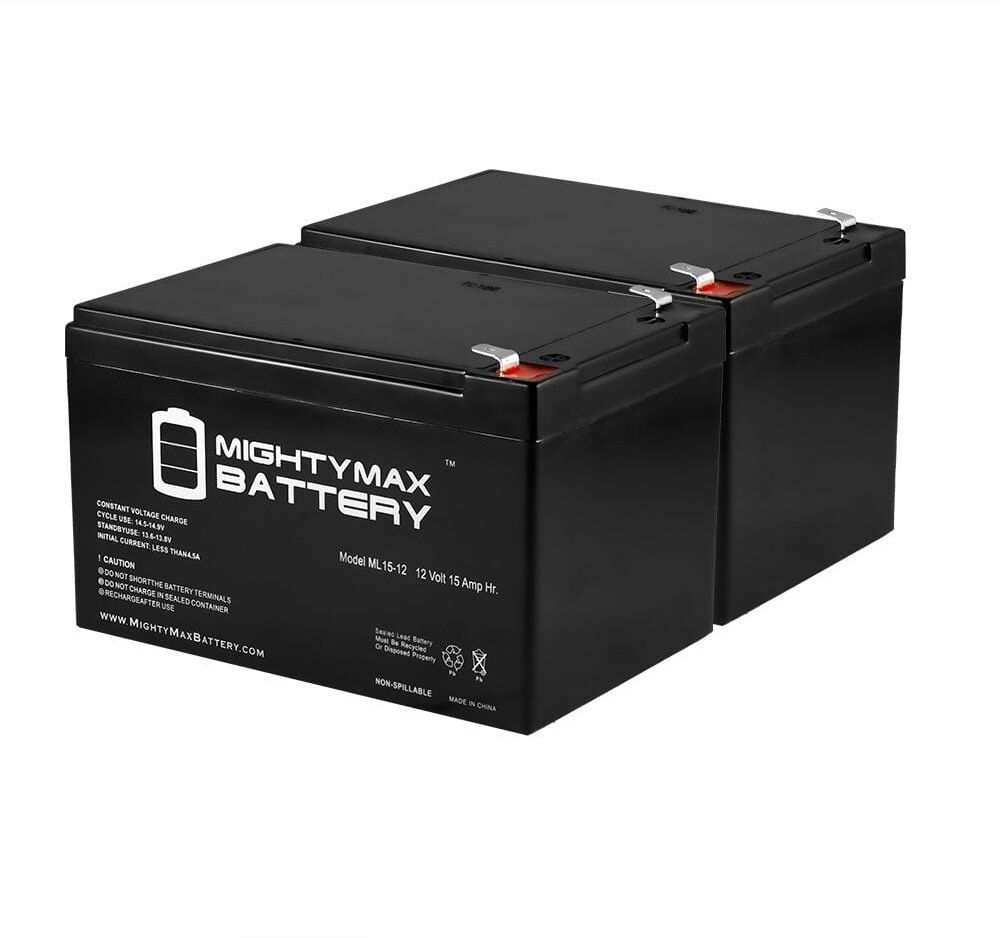 MIGHTY MAX BATTERY 12V 15AH F2 Replacement Battery for Peg Perego Gator HPX - 2 Pack