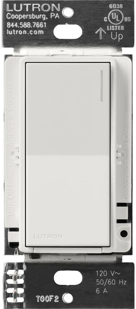 Lutron Sunnata Switch, for 6A Lighting or 3A 1/10 HP Motor, Single Pole/Multi Location, Lunar Gray (ST-6ANS-LG)