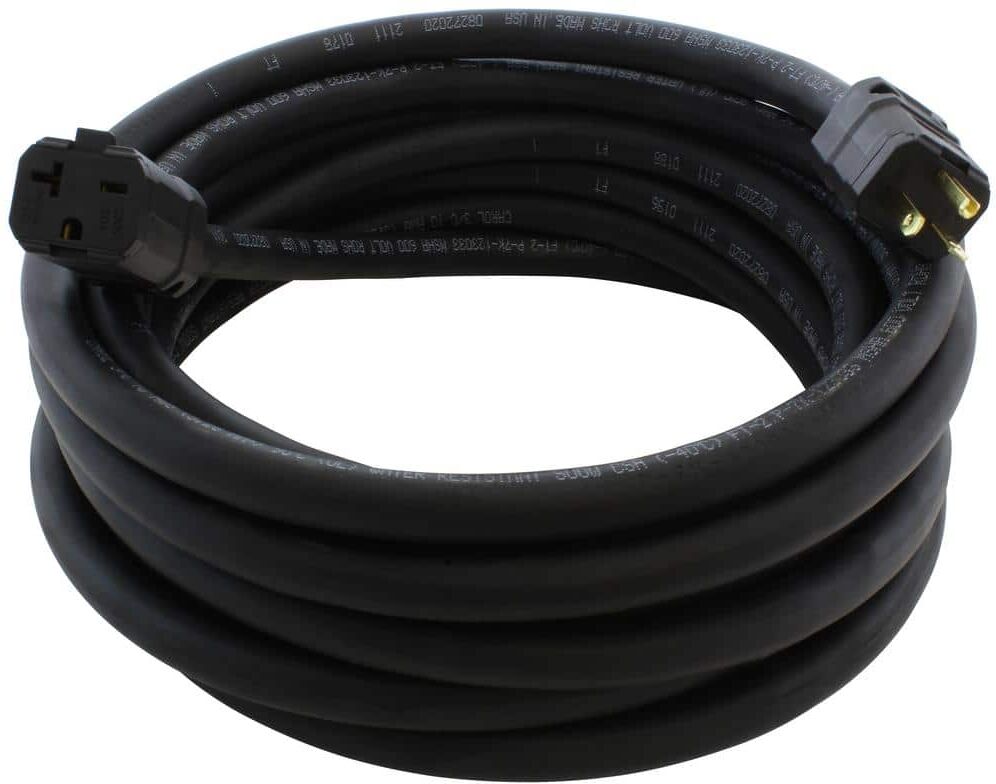 AC WORKS 10 ft. SOOW 10/3 NEMA 6-20 20 Amp 250-Volt Super Duty Outdoor Rubber Extension Cord