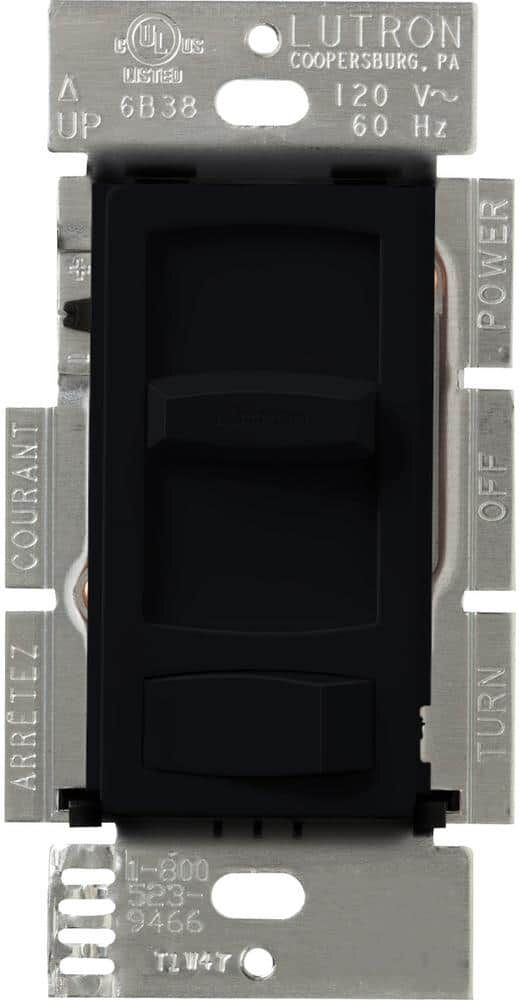 Lutron Skylark Contour Dimmer Switch for Electronic Low-Voltage, 300-Watt/Single-Pole or 3-Way, Black (CTELV-303P-BL)