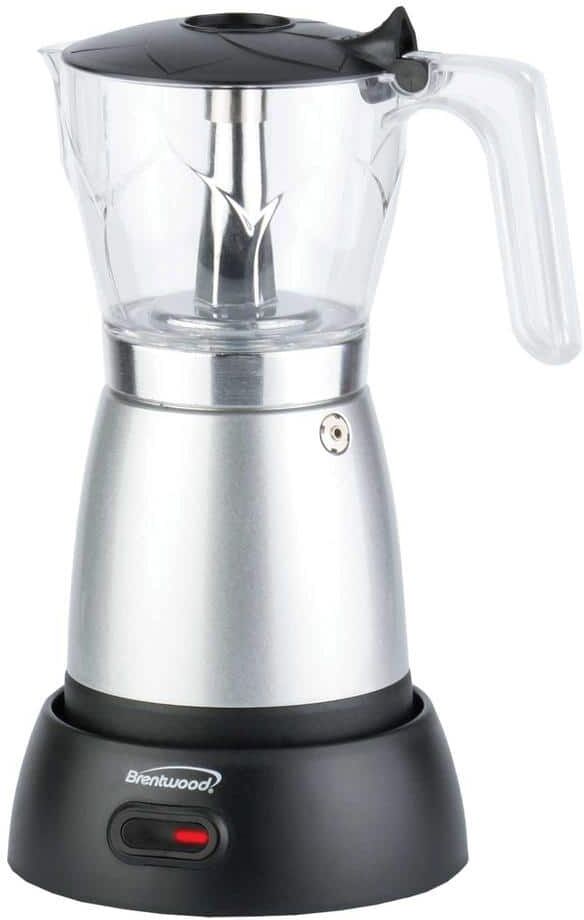 Brentwood 6-Cup Silver Electric Espresso Machine