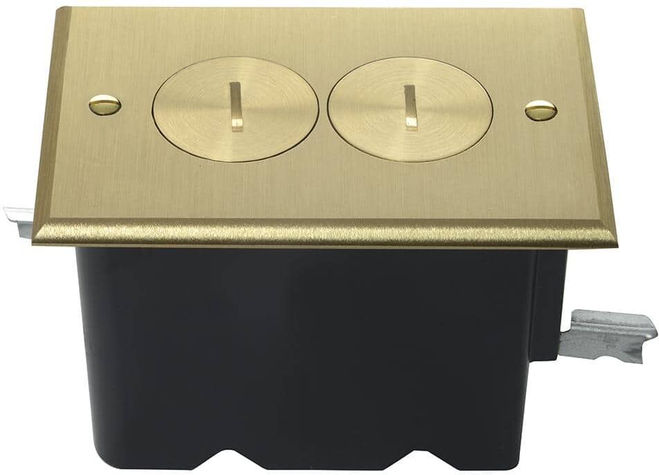 Legrand Pass & Seymour Slater Bronze 1-Gang Floor Box with Tamper-Resistant Duplex Outlet for Wood Sub-Floor