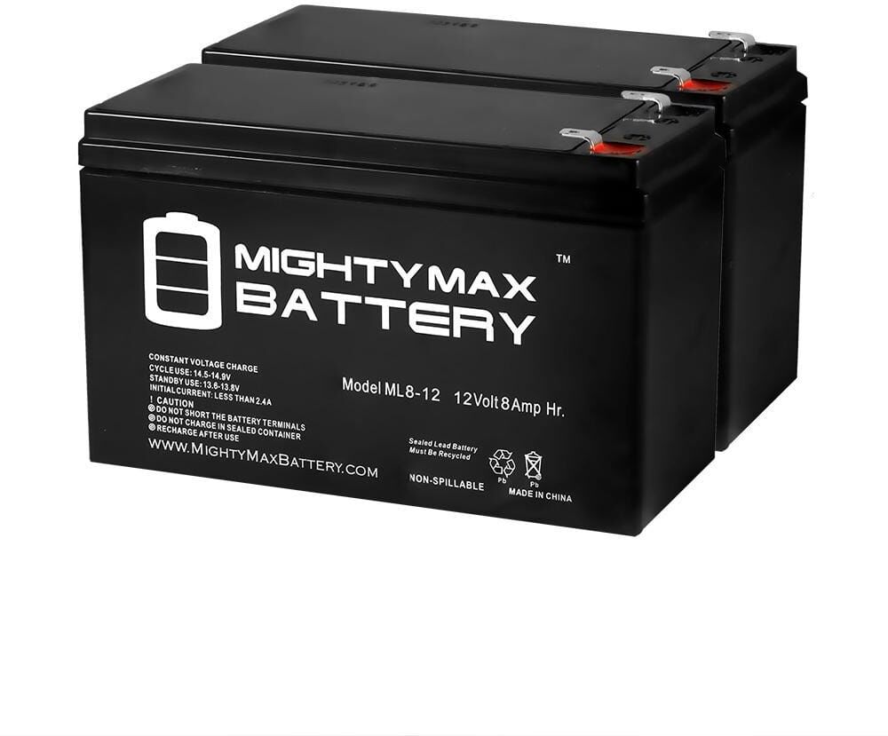 MIGHTY MAX BATTERY 12V 8AH RAZOR Scooter ES300 E200 E300 Bella Betty Daisy Vapor - 2 Pack