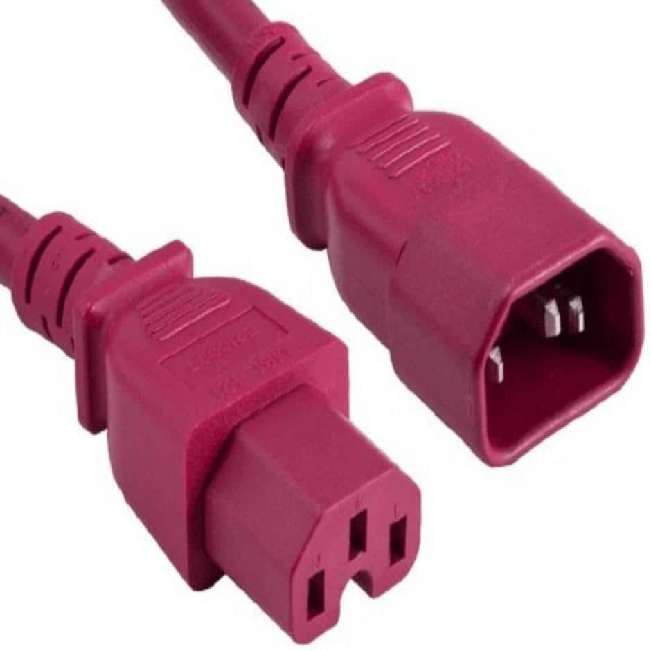 SANOXY 2 ft. 14 AWG 15 Amp 250-Volt Power Cord (IEC320 C14 to IEC320 C15), Red (4-Pack)