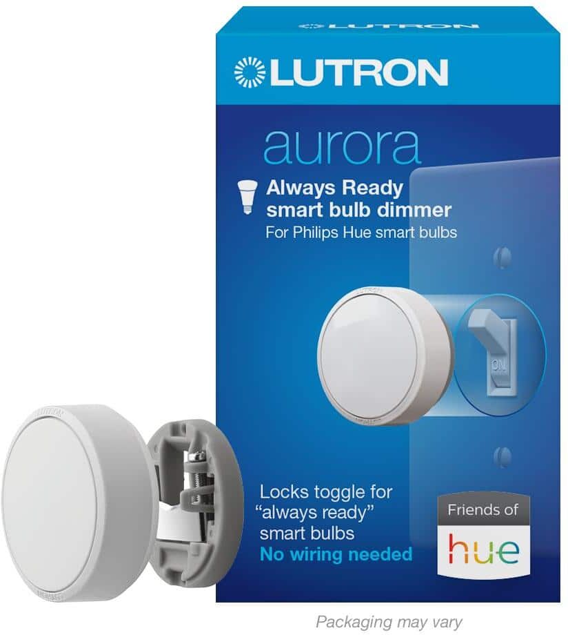 Lutron Aurora Smart Bulb Dimmer Switch for Philips Hue Smart Bulbs, White (Z3-1BRL-WH-L0)