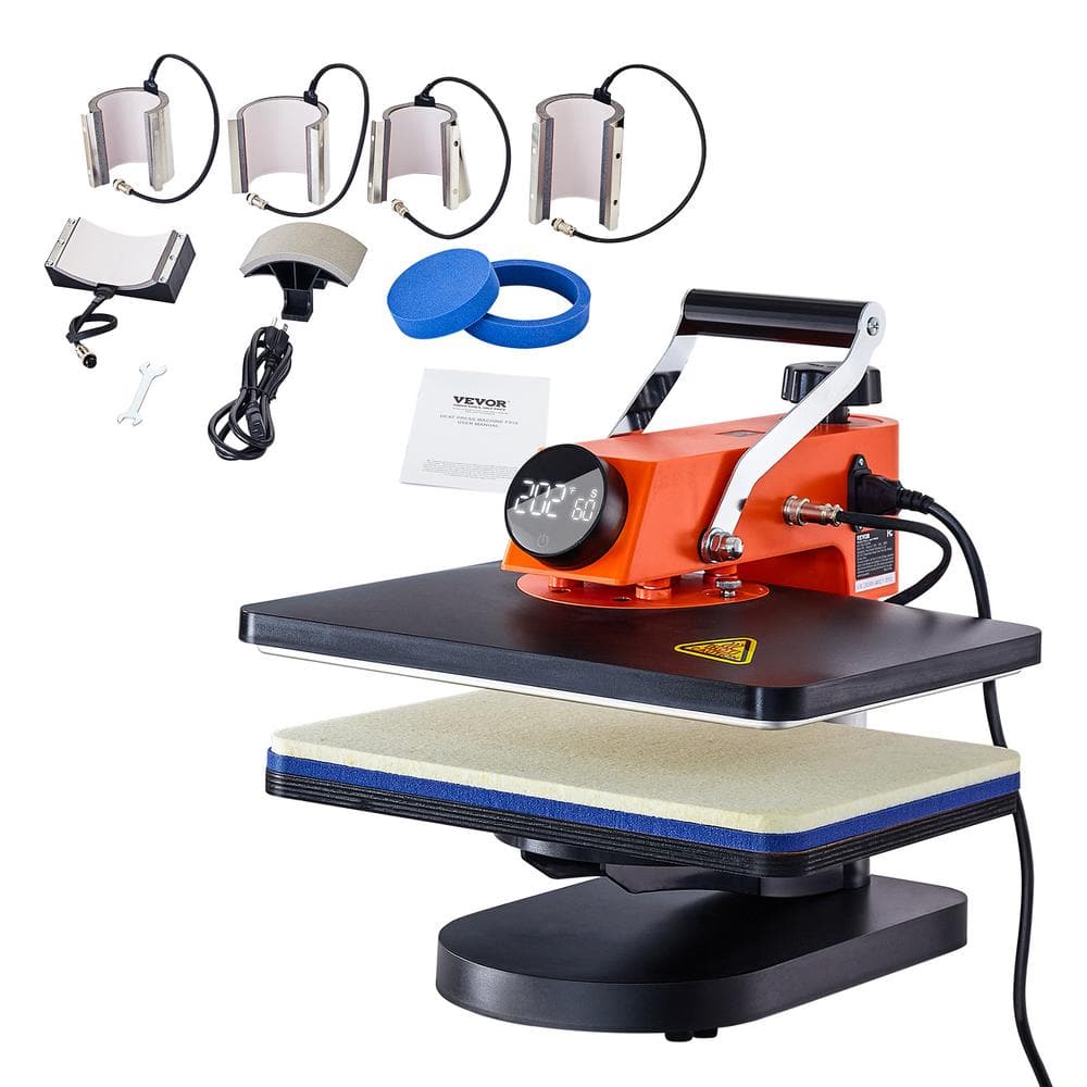 VEVOR 12 in. x 15 in. Heat Press Machine 8 in 1 Sublimation Transfer Printer 360° Rotation for Shirts/Hats/Mugs/Sublimation