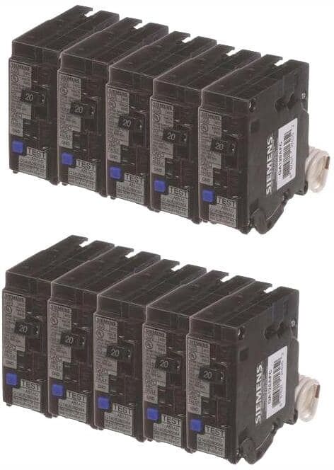 Siemens 20 Amp Single Pole Combination AFCI Circuit Breakers (10-Pack)