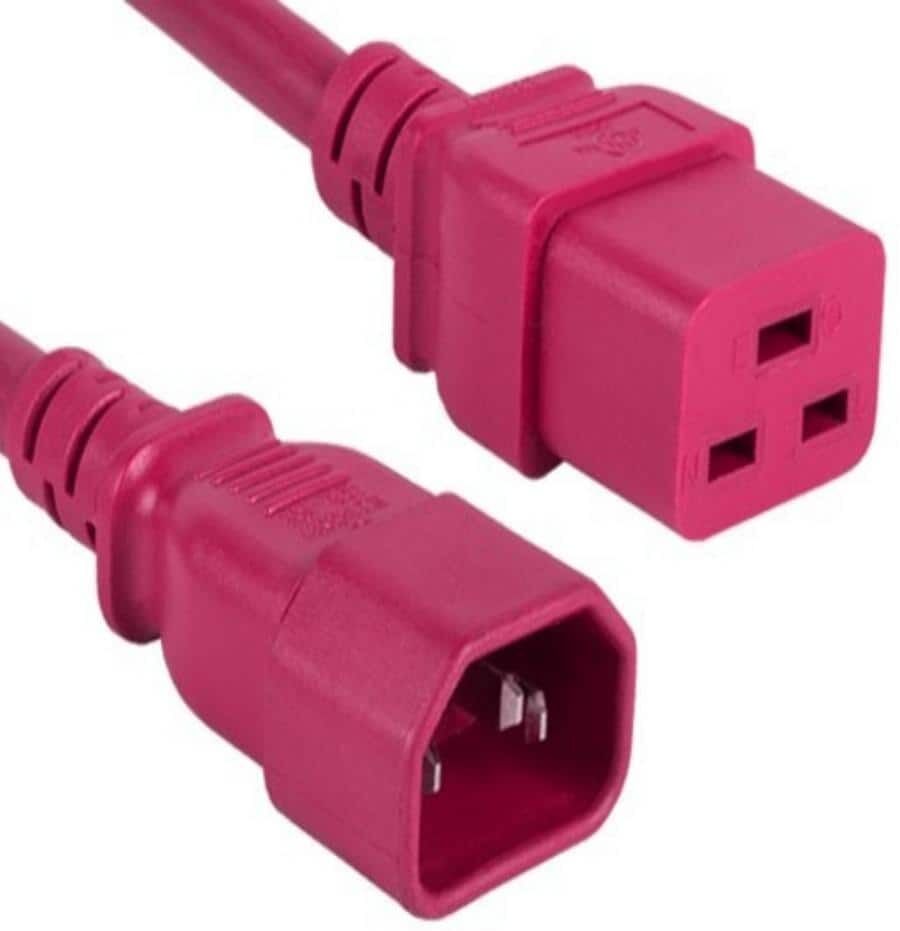 SANOXY 10 ft. 14 AWG 15 Amp 250-Volt Power Cord (IEC320 C14 to IEC320 C19), Red