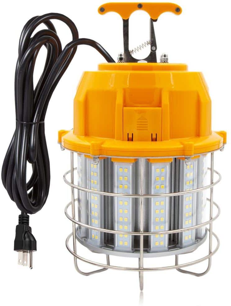 Maxxima 7,200 Lumens 60-Watt High Bay Temporary Job Site Hanging LED Linkable Work Light 360° Light and 10 ft. Power Cord