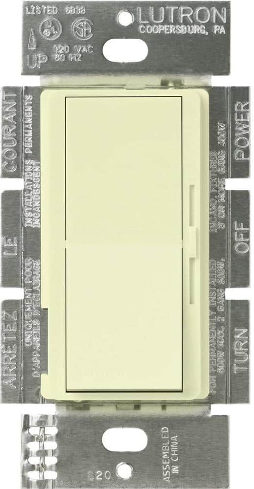 Lutron Diva Dimmer Switch for Electronic Low Voltage, 300-Watt/Single-Pole, Almond (DVELV-300P-AL)