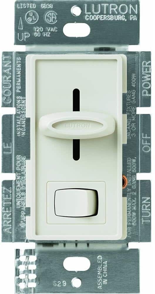 Lutron Skylark Dimmer Switch for Electronic Low-Voltage, 300-Watt Incandescent/Single-Pole, Light Almond (SELV-300P-LA)