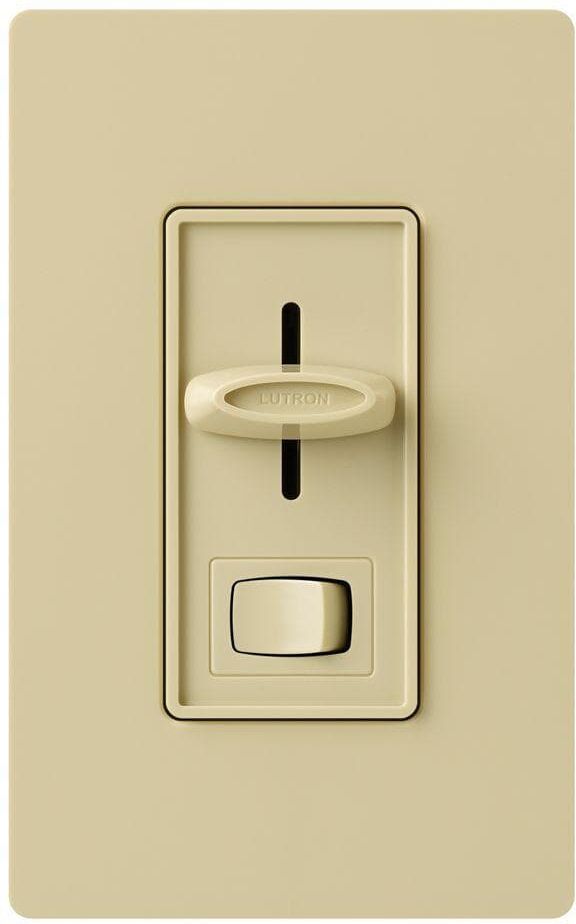 Lutron Skylark Dimmer Switch for Electronic Low-Voltage, 300-Watt Incandescent/Single-Pole or 3-Way, Ivory (SELV-303P-IV)