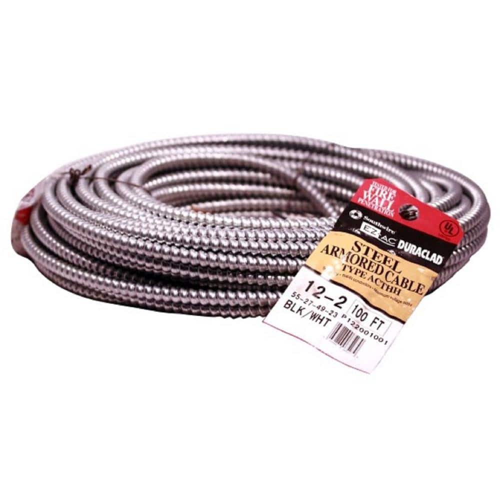 Southwire 100 ft. 12/2 600-Volt Duraclad Type BX/AC SA Light-Weight Steel Armored Cable Coil