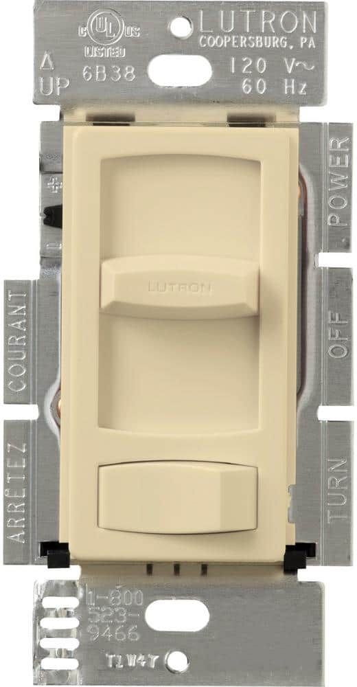 Lutron Skylark Contour Dimmer Switch for Electronic Low-Voltage, 300-Watt/Single-Pole or 3-Way, Ivory (CTELV-303P-IV)