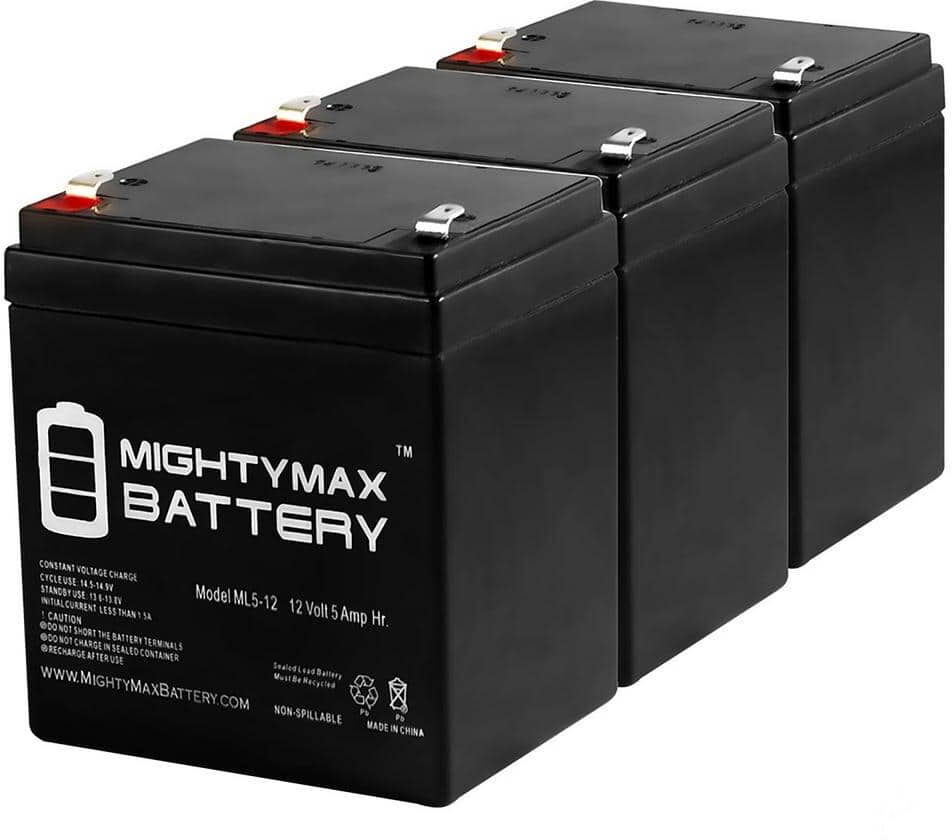 MIGHTY MAX BATTERY 12V 4.5Ah Home Alarm Security System SLA Battery - 3 Pack