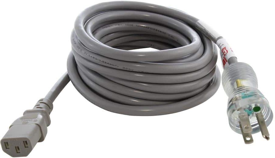 AC WORKS 15 ft. 10 Amp 18/3 Medical Grade Power Cord with C13 Connector