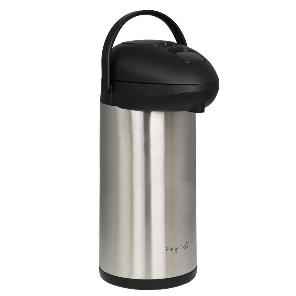 MegaChef 21 Cup Silver Stainless Steel Vacuum Body Pump Cap Air Pot