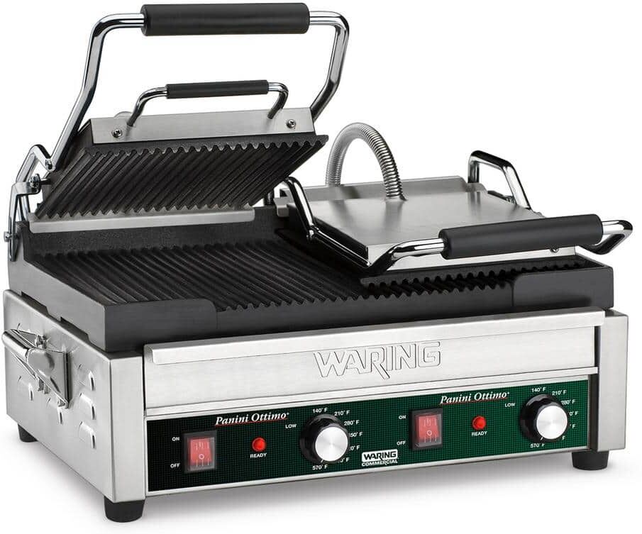 Waring Commercial Panini Ottimo Dual Panini Grill - 240-Volt (17 in. x 9.25 in. cooking surface)