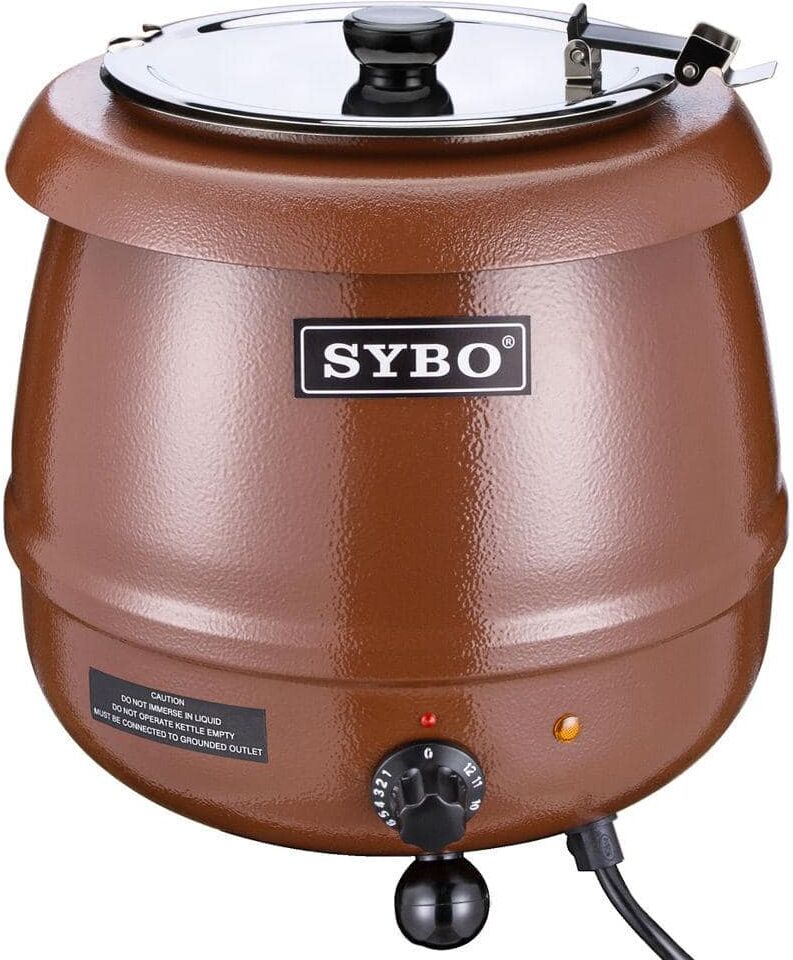 SYBO 10.5 Quarts, Brown Commercial Soup Kettle with Stainless Steel Insert Pot for Restaurant