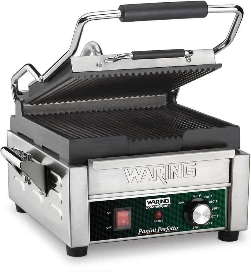 Waring Commercial Panini Perfetto Compact Panini Grill - 208-Volt (9.75 in. x 9.25 in. Cooking Surface)