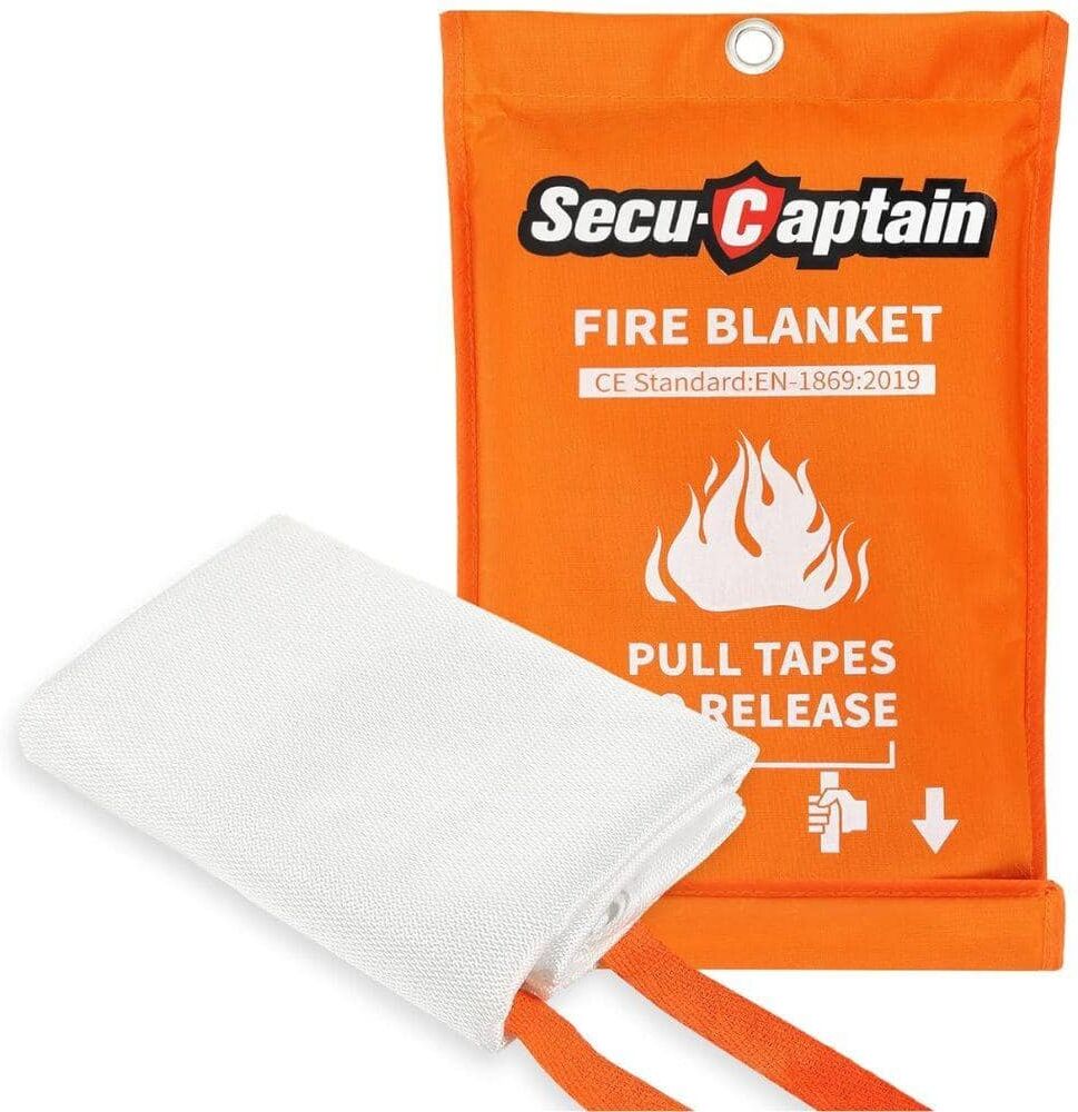 Etokfoks 40 in. x 40 in. Emergency Fiberglass Fire Blanket for Home Safety, Orange (1-Pack)