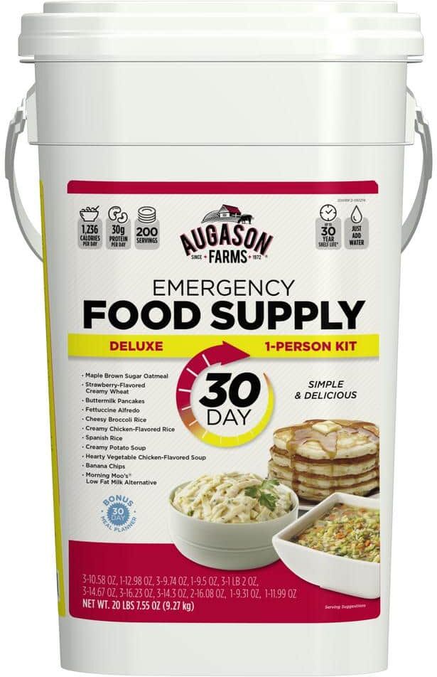 AUGASON FARMS Deluxe 30-Day Emergency Food Supply 5-Gallon Survival Food