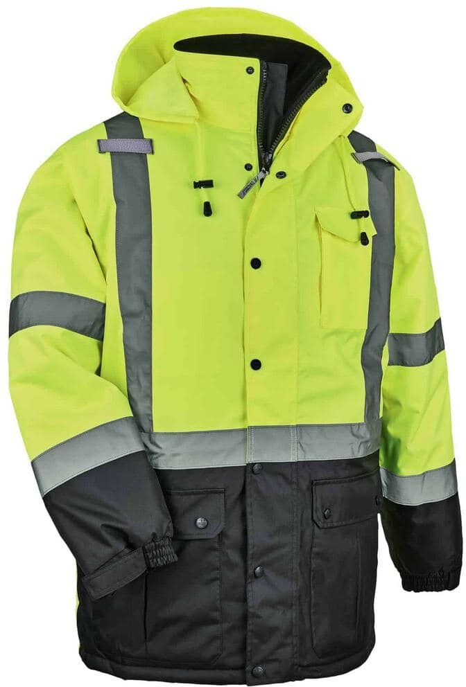 Ergodyne Men's Small Lime High Visibility Reflective Thermal Parka