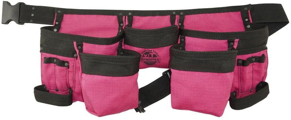 Graintex Pink Canvas 11-Pocket Finisher Tool Apron