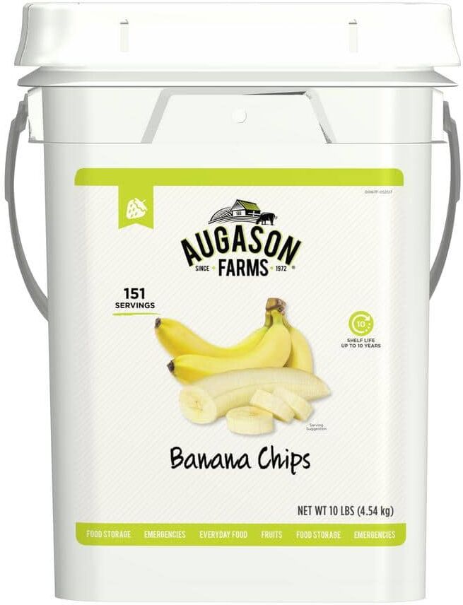 AUGASON FARMS AF Banana Chips Certified Gluten Free Emergency Bulk Food Storage