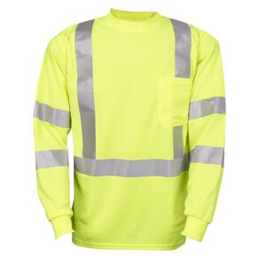 Cordova COR-BRITE Moisture Wicking Type R Class 3 Large Long-Sleeve T-Shirt in Lime Green with Chest Pocket V511L