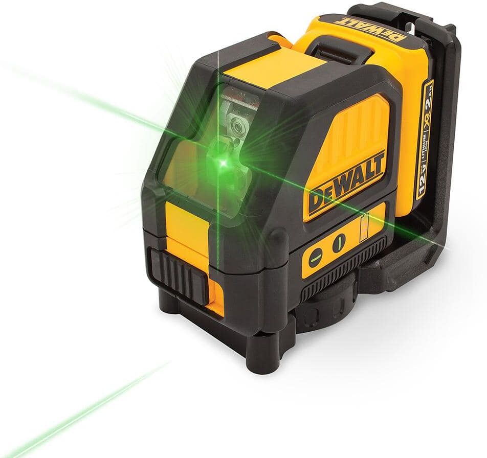 DeWalt 12V MAX Lithium-Ion 165 ft. Green Self-Leveling Cross-Line Laser Level with 2.0Ah Battery, Charger, and Case