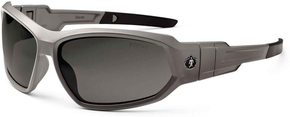 Ergodyne Skullerz Loki Matte Gray Polarized Safety Glasses / Goggles, Tinted Lens - ANSI Certified