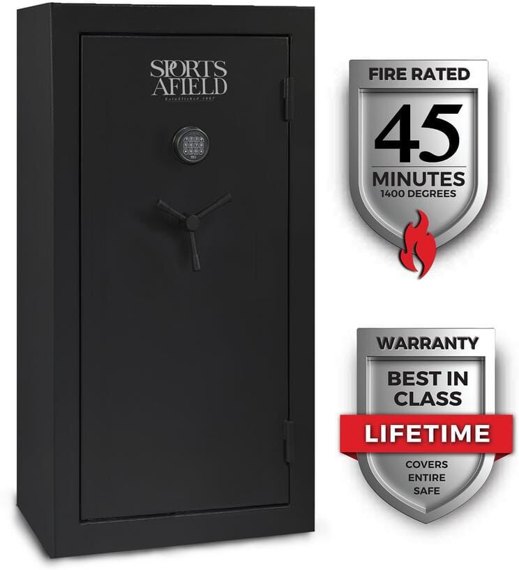 Sports Afield 30-Gun Fireproof Electronic Lock Gun Safe, Black