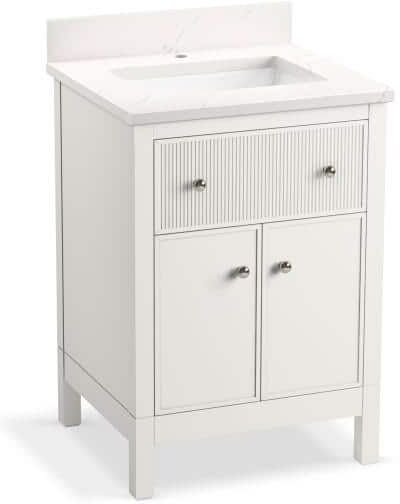 KOHLER Malin By Studio McGee 24 in. Bathroom Vanity Cabinet in White With Sink And Quartz Top