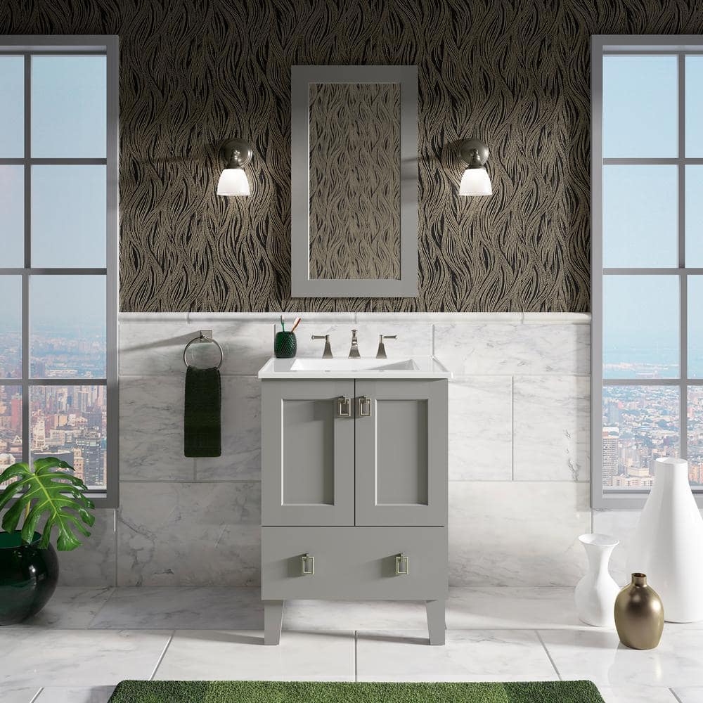 KOHLER Poplin 24 in. W x 22 in. D x 35 in. H Bathroom Vanity Cabinet without Top in Mohair Grey