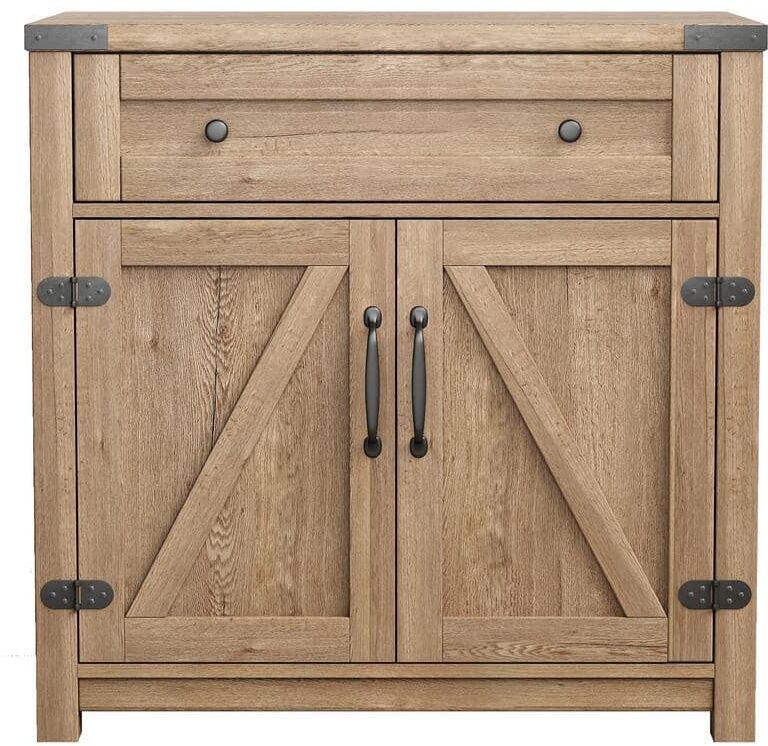 31.5 in. W x 15.75 in. D x 31.5 in. H Bathroom Brown Linen Cabinet