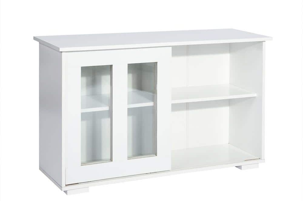 42.2 in. W x 13.4 in. D x 24.8 in. H Bathroom White Linen Cabinet