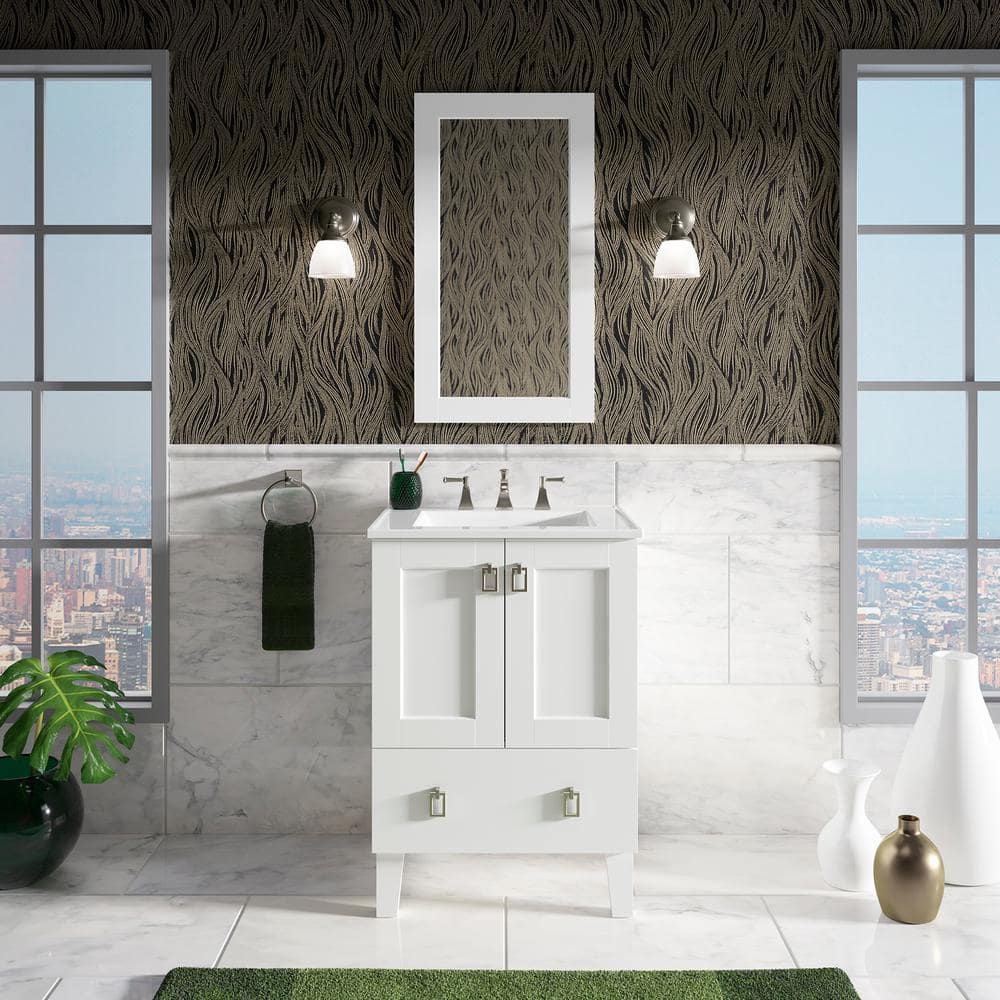 KOHLER Poplin 24 in. W x 22 in. D x 35 in. H Bathroom Vanity Cabinet without Top in Linen White