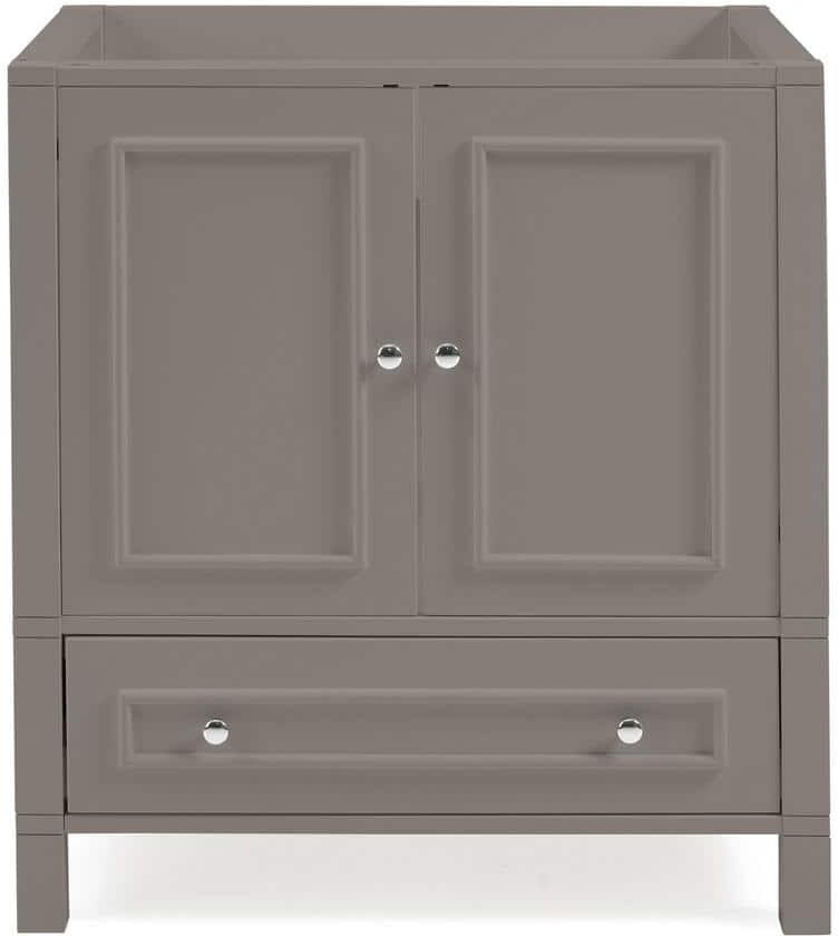 Alaterre Furniture Williamsburg 30 in. Bathroom Vanity 30 in. W x 21.25 in. D x 34 in. H Freestanding Cabinet Sink -Small Wood Vanity, Gray