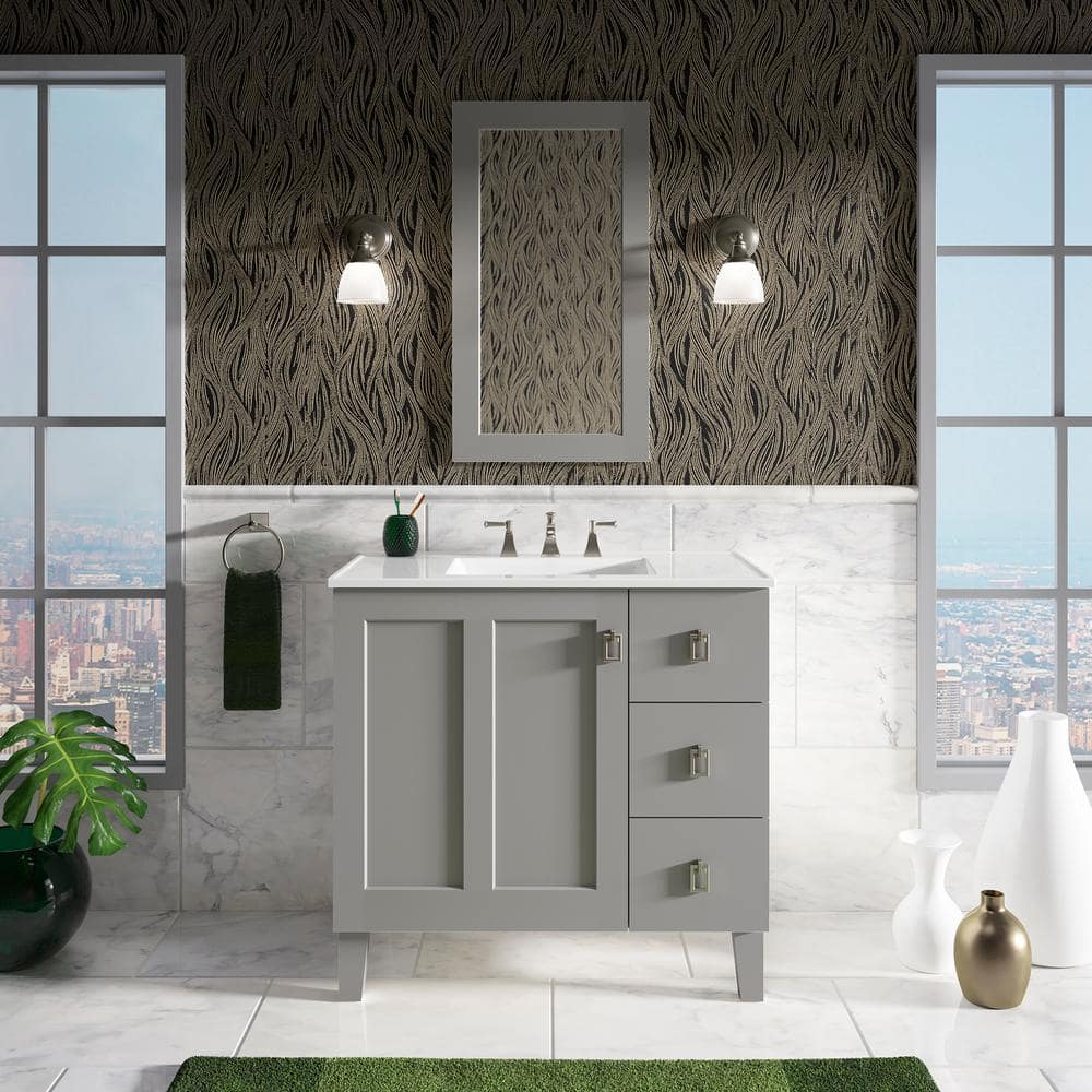 KOHLER Poplin 36 in. W x 22 in. D x 35 in. H Bathroom Vanity Cabinet without Top in Mohair Grey