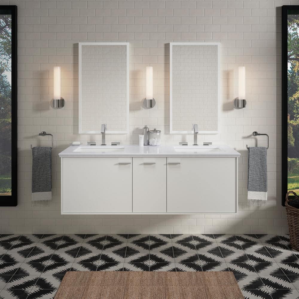 KOHLER Jute 60 in. W x 22 in. D x 20 in. H Bathroom Vanity Cabinet without Top in Linen White