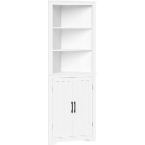 RiverRidge Home Monroe 24.69 in. W x 12.5 in. D x 63.81 in. H White Tall Corner Linen Cabinet