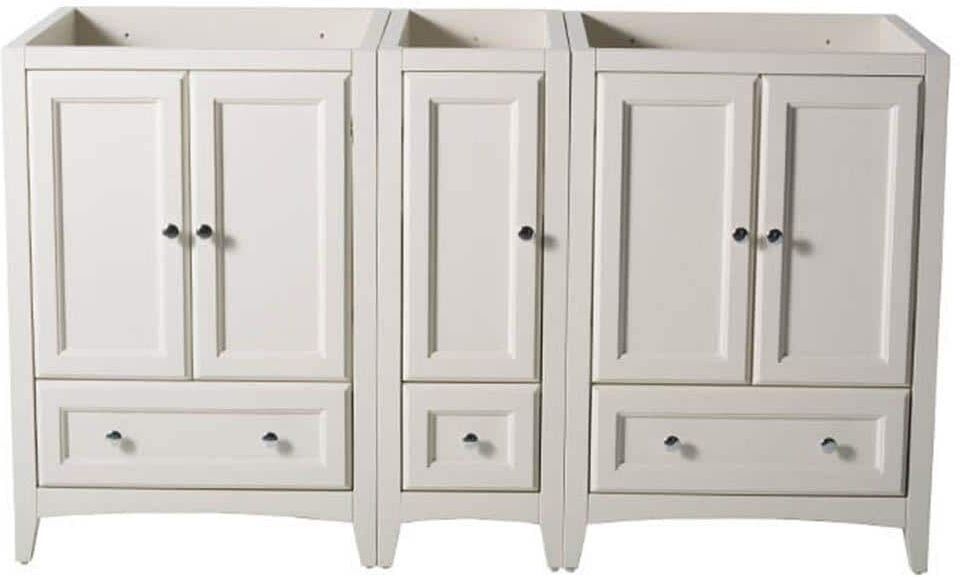 Fresca Oxford 60 in. Traditional Double Bathroom Vanity Cabinet in Antique White